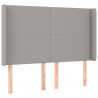 Cabecero con LED de tela gris claro 147x16x118/128 cm 4