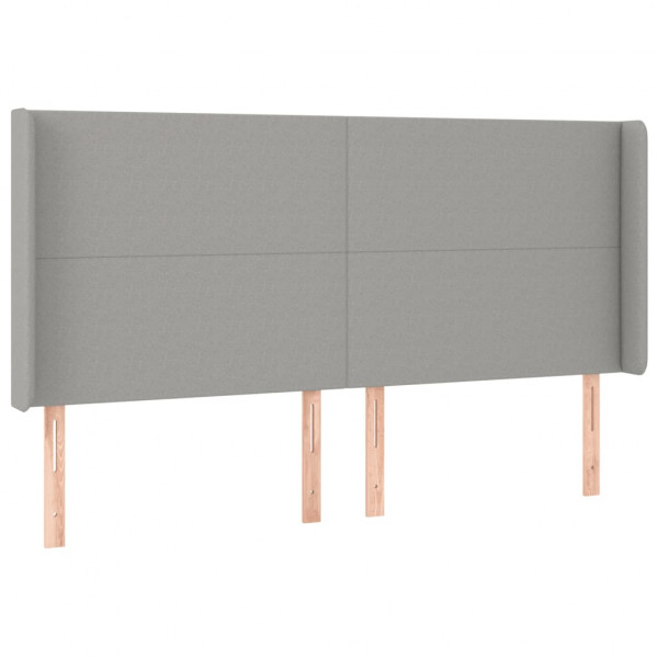 Cabecero con LED de tela gris claro 163x16x118/128 cm M 3