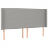 Cabecero con LED de tela gris claro 203x16x118/128 cm 3