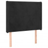 Cabecero con LED de terciopelo negro 83x16x118/128 cm 3