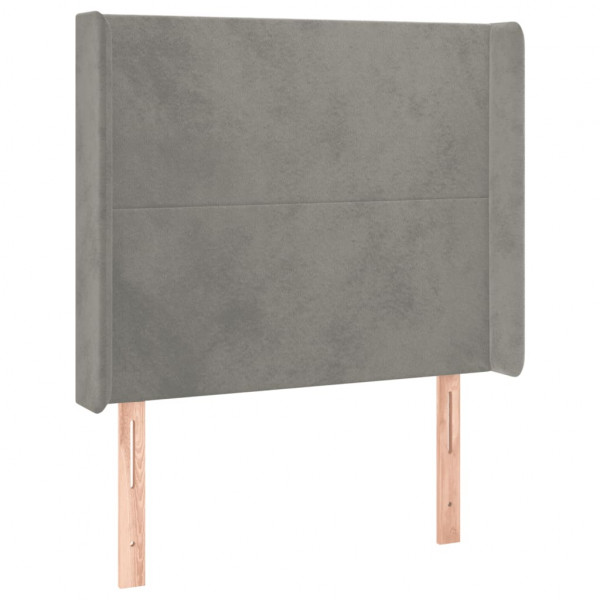 Cabecero con LED de terciopelo gris claro 93x16x118/128 cm M 3