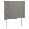 Cabecero con LED de terciopelo gris claro 93x16x118/128 cm 3