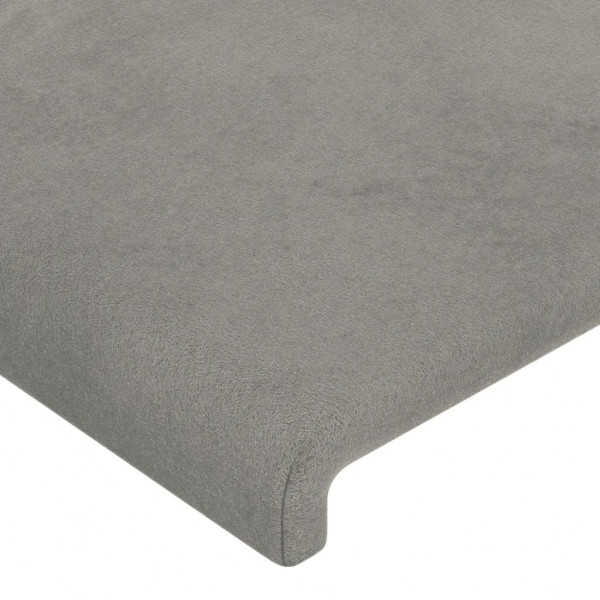 Cabeceira cama c/ luzes LED veludo 93x16x118/128 cm cinza-claro M 5