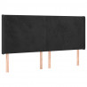 Cabeceira de cama c/ luzes LED veludo 163x16x118/128 cm preto 3