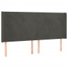 Cabecero con LED de terciopelo gris oscuro 183x16x118/128 cm 3