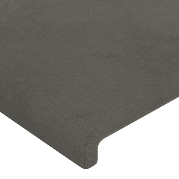 Cabecero con LED de terciopelo gris oscuro 183x16x118/128 cm M 5