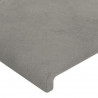 Cabecero con LED de terciopelo gris claro 203x16x118/128 cm 5