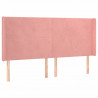 Cabeceira de cama c/ luzes LED veludo 203x16x118/128 cm rosa 3