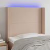 Cabecero con LED cuero sintético capuchino 83x16x118/128 cm 1