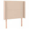 Cabeceira cama c/ LED couro artif. 83x16x118/128 cm cappuccino 3