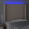 Cabeceira cama c/ LED couro artif. 83x16x118/128 cm cappuccino 4