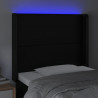 Cabecero con LED cuero sintético negro 93x16x118/128 cm 4