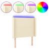 Cabeceira de cama c/ LED 93x16x118/128cm couro artificial crème 2