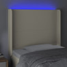 Cabecero con LED cuero sintético color crema 93x16x118/128 cm 4