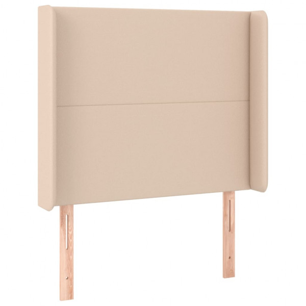 Cabeceira cama c/ LED couro artif. 103x16x118/128 cm cappuccino M 3