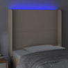 Cabeceira cama c/ LED couro artif. 103x16x118/128 cm cappuccino 4
