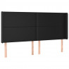Cabecero con LED cuero sintético negro 163x16x118/128 cm 3