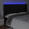 Cabecero con LED cuero sintético negro 163x16x118/128 cm 4
