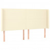 Cabecero con LED cuero sintético color crema 163x16x118/128 cm 3