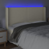 Cabecero con LED cuero sintético color crema 163x16x118/128 cm 4