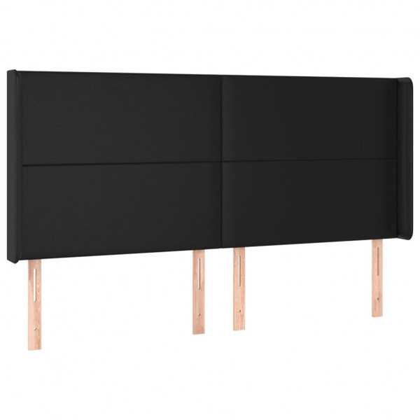 Cabecero con LED cuero sintético negro 183x16x118/128 cm M 3