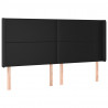 Cabecero con LED cuero sintético negro 183x16x118/128 cm 3