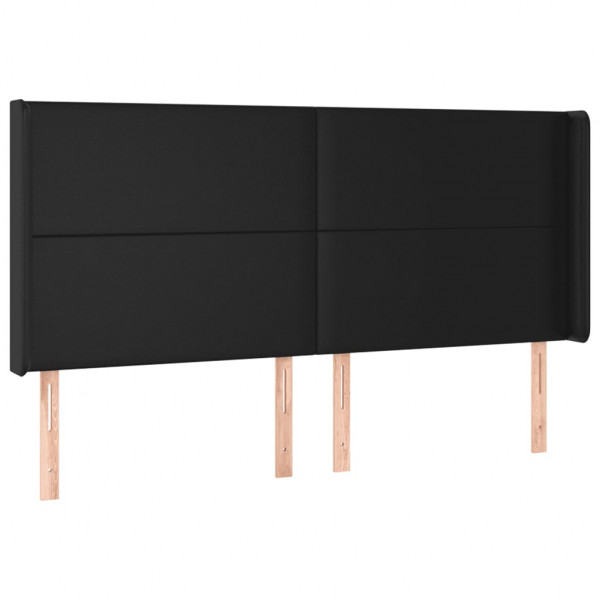 Cabecero con LED cuero sintético negro 203x16x118/128 cm M 3
