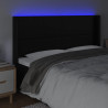 Cabecero con LED cuero sintético negro 203x16x118/128 cm 4
