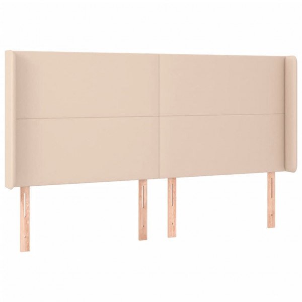 Cabecero con LED cuero sintético capuchino 203x16x118/128cm M 3
