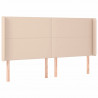 Cabeceira cama c/ LED couro artif. 203x16x118/128 cm cappuccino 3