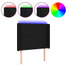Cabecero con LED de tela negro 83x16x118/128 cm 2