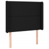 Cabecero con LED de tela negro 83x16x118/128 cm 3