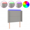 Cabecero con LED de tela gris claro 93x16x118/128 cm 2