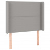 Cabeceira cama c/ luzes LED tecido 93x16x118/128 cm cinza-claro 3