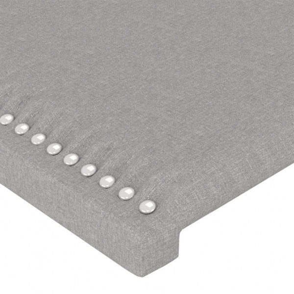 Cabeceira cama c/ luzes LED tecido 93x16x118/128 cm cinza-claro M 5