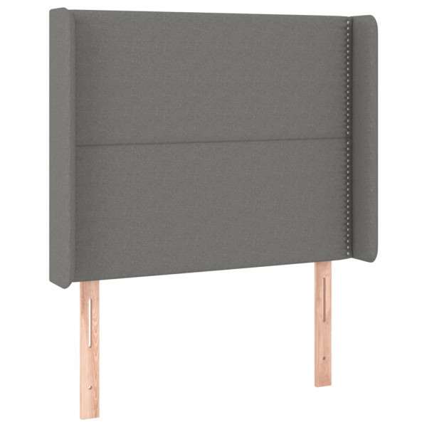 Cabecero con LED de tela gris oscuro 93x16x118/128 cm M 3
