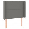 Cabecero con LED de tela gris oscuro 93x16x118/128 cm 3