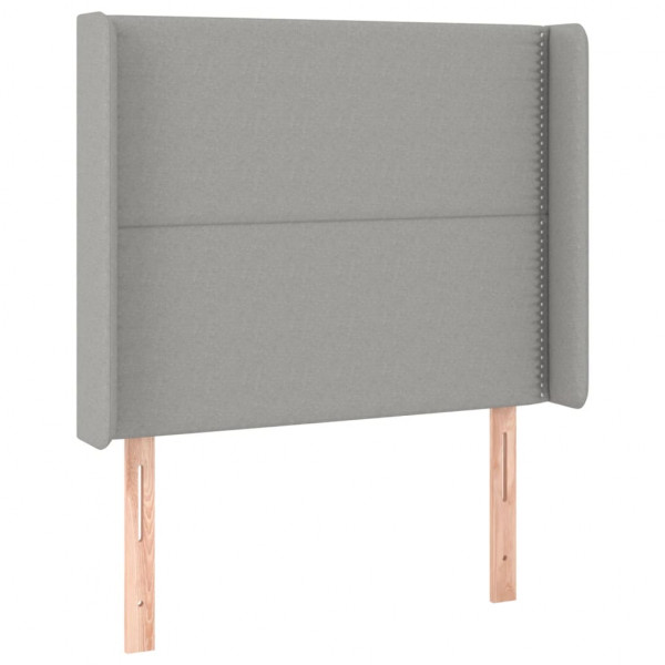 Cabecero con LED de tela gris claro 103x16x118/128 cm M 3