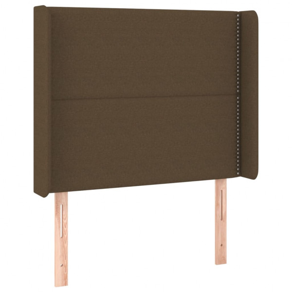 Cabeceira de cama c/ luzes LED tecido 103x16x118/128cm castanho M 3
