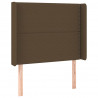 Cabeceira de cama c/ luzes LED tecido 103x16x118/128cm castanho 3