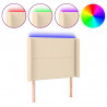 Cabecero con LED de tela color crema 103x16x118/128 cm 2