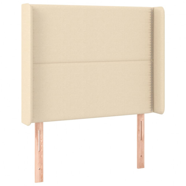 Cabecero con LED de tela color crema 103x16x118/128 cm M 3