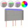 Cabeceira cama c/ luzes LED tecido 147x16x118/128cm cinza-claro 2