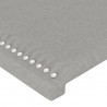 Cabeceira cama c/ luzes LED tecido 147x16x118/128cm cinza-claro 5