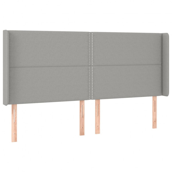 Cabecero con LED de tela gris claro 183x16x118/128 cm M 3