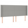 Cabecero con LED de tela gris claro 183x16x118/128 cm 3