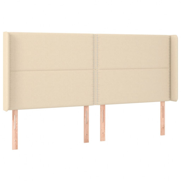 Cabecero con LED de tela color crema 183x16x118/128 cm M 3