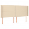 Cabeceira cama c/ luzes LED tecido 183x16x118/128 cm cor creme 3