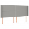 Cabecero con LED de tela gris claro 203x16x118/128 cm 3