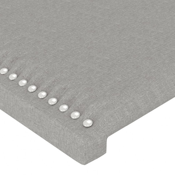 Cabecero con LED de tela gris claro 203x16x118/128 cm M 5